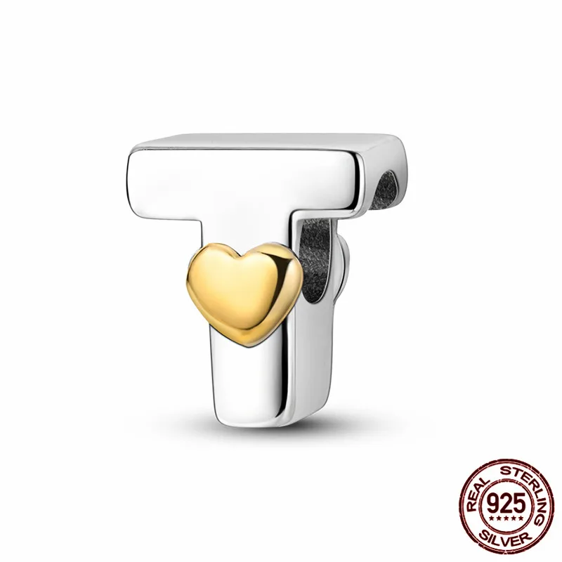 

This S925 sterling silver heart-shaped letter T charm paired with an original bracelet is a DIY jewelry gift perfect for women