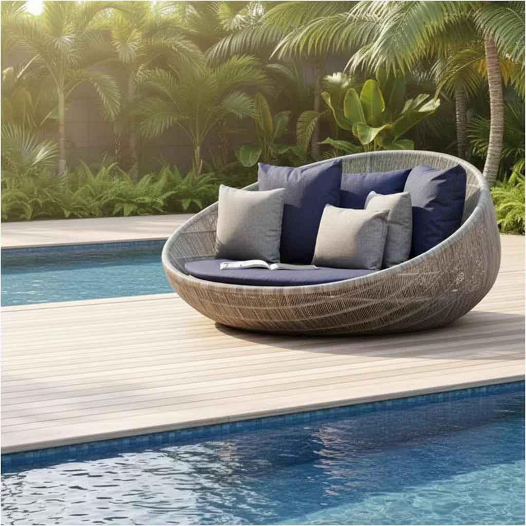 

# 2018 Rope Outdoor Sun Bed Poolside Round Daybed