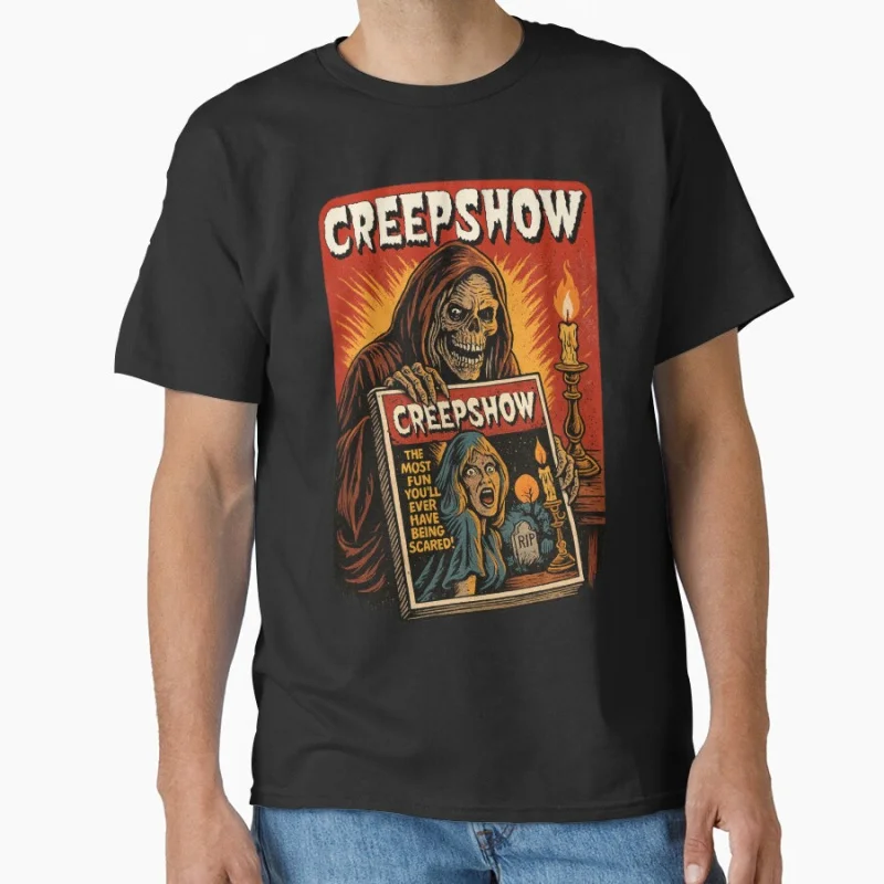 

Creepshow Design 80s vintage B movie retro tv shows Horror zombies Scary halloween gift T-shirt for fans Large size Tops S-6xl