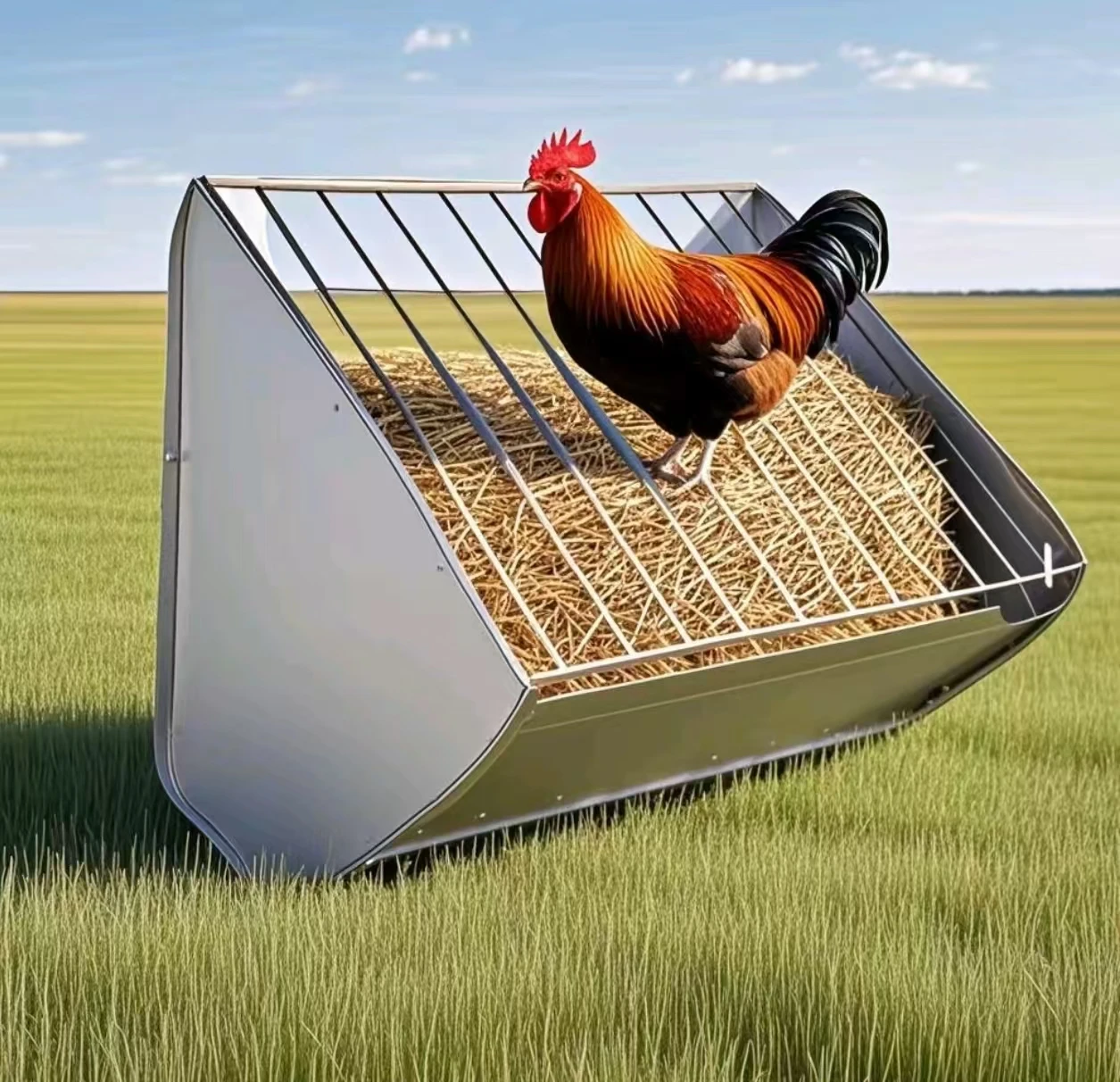 رف القش المثبت على الحائط من الفولاذ الكربوني ذو سعة كبيرة للخيول/الأغنام/الماعز #6