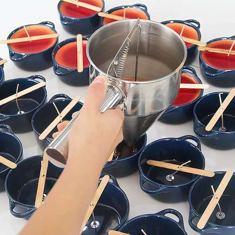 Hand-held Stainless Steel Funnel Cone Candle Liquid Dispenser DIY Candle Aromatherapy Quick Distribution Wax Pouring Making Tool