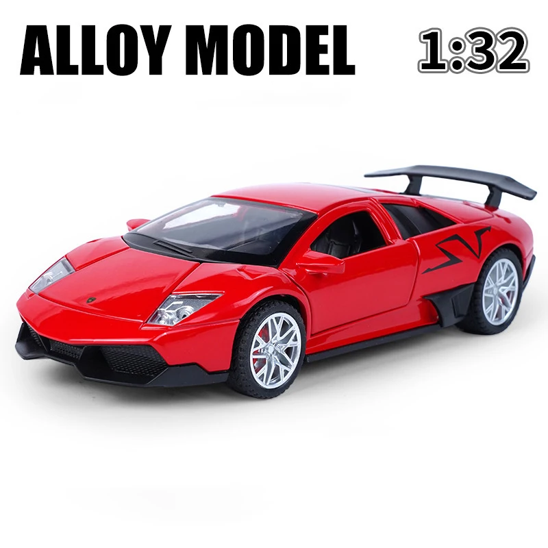 1:32 Murcielago LP670-4 Sv-Legering Model Auto Speelgoed Gietmateriaal Metaal Gietgeluid En Licht Terugtrekken Auto Speelgoed Voor Kinderen Voertuig