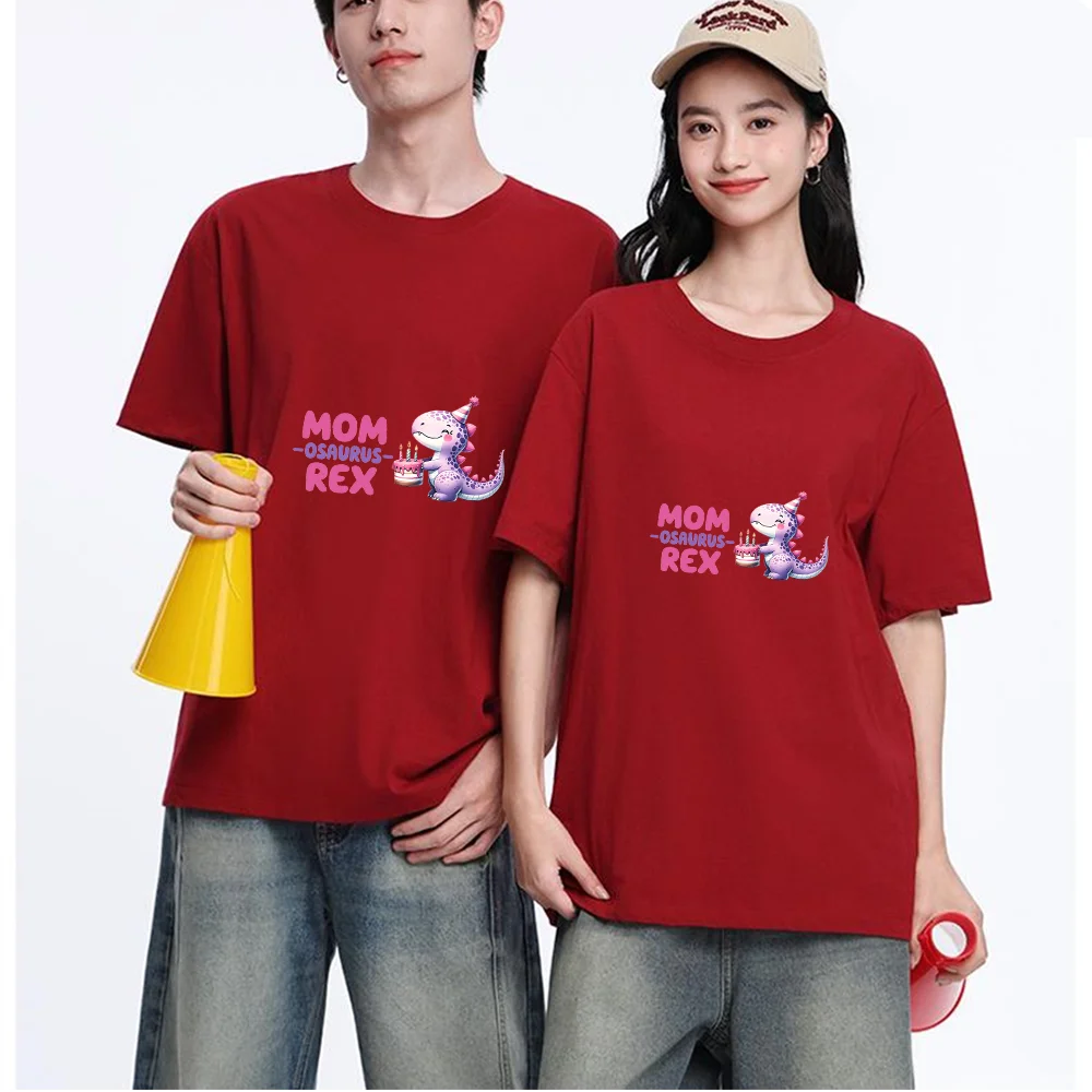 Mom Osaurus Rex Dinosaur Printed T Shirt Breathable Fabric S-XXL Personalized Custom Casual Short Sleeve Tee Aesthetic Graphic T