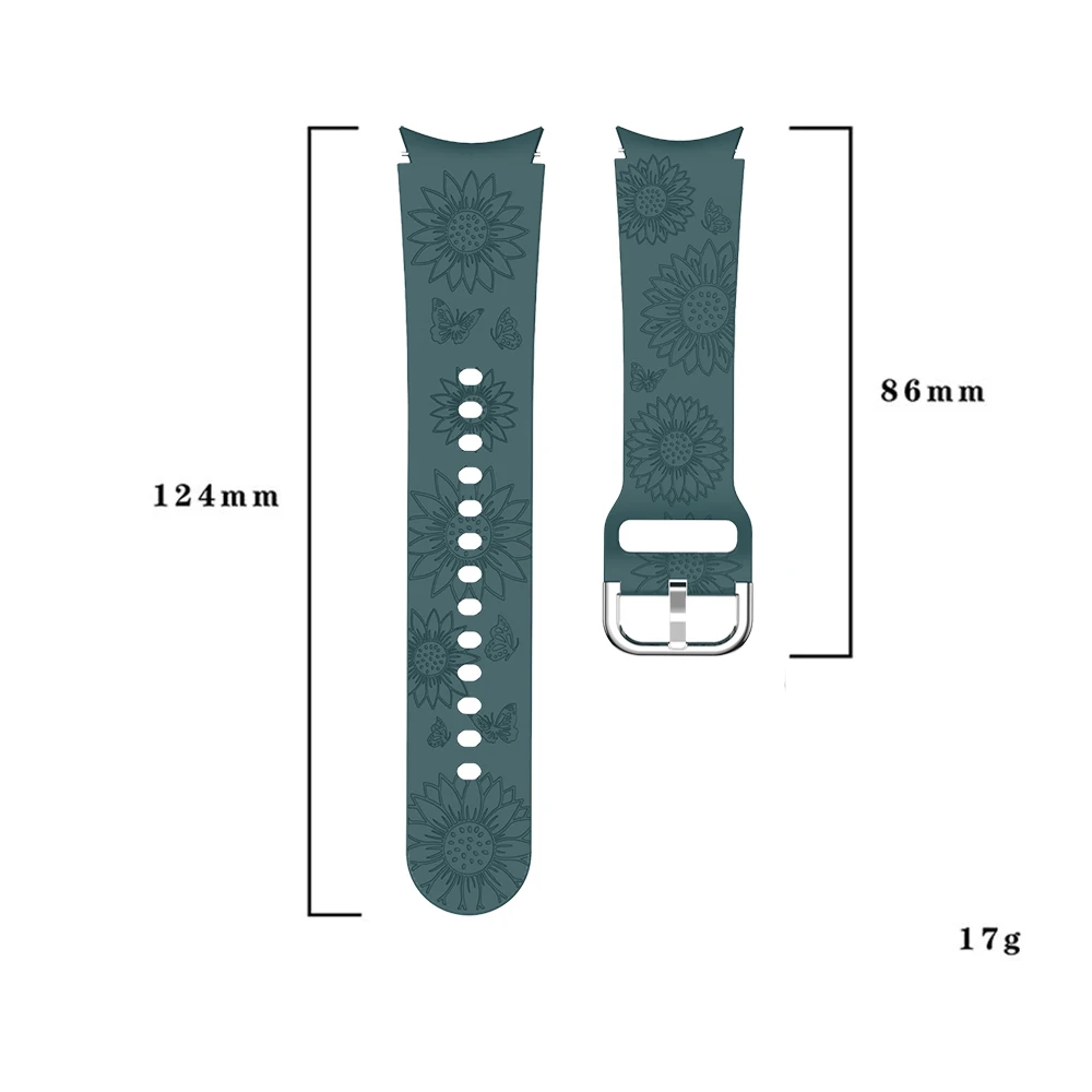 Sunflower Printed strap for Samsung Galaxy Watch 4 40mm Watch 6 40mm No Gaps Engraved Strap Watchband Accessories Original band image 5