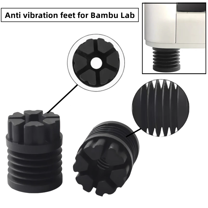 4/8 For Bambu Lab P1P/P1S Bamboo Upgrade Anti Vibration Feet Pad Anti-slip Anti-Shock Dust-proof Rubber Foot Pad Bambulab X1/X1C