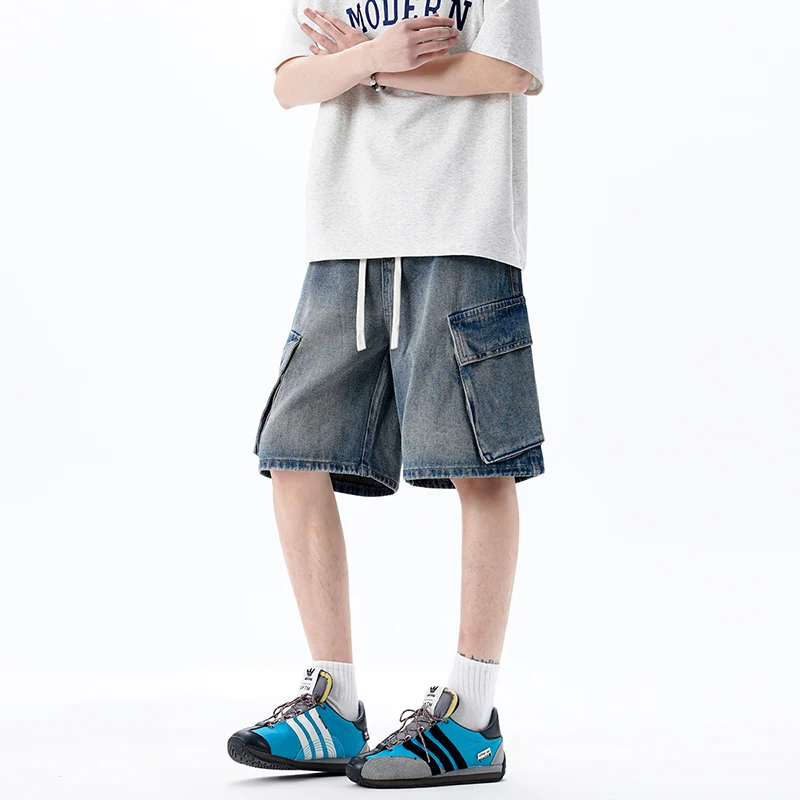 

New Men's Denim Shorts Summer Breathable Cotton Blend Casual 5-Point Trousers Minimalist Style Streetwear Urban Fashion Trousers