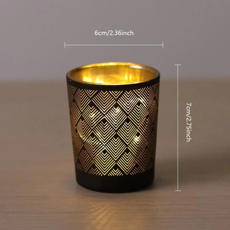 Candle Cup Empty Cup Electroplated DIY Aromatherapy Glass Home Geometric Candle Holder Atmosphere Decoration