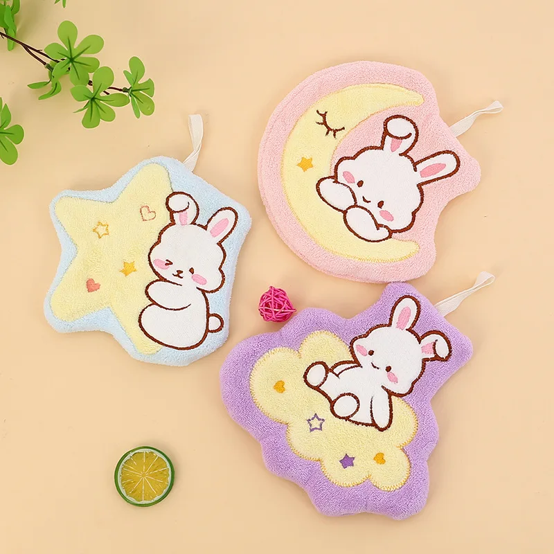 

Coral Velvet Cartoon Hand Towel, Children's Household Hand Washing Hanging Towel, Kitchen and Bathroom Cloth, Coaster Gift