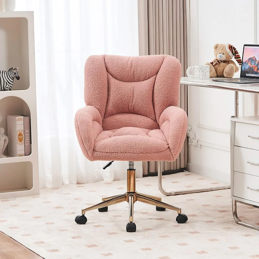 كرسي مكتب منزلي من القماش المخملي، كراسي مكتب مريحة قابلة للتعديل 360 درجة °   كرسي مهام الكمبيوتر المنجد الدوار لغرفة المعيشة تشا