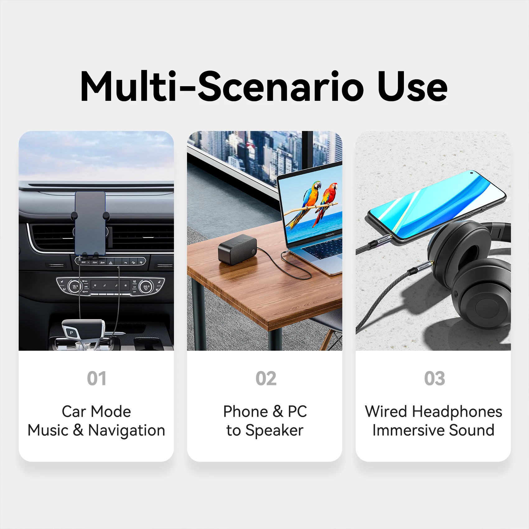 Vention 3.5mm Jack Audio Cable Male to Male 3.5mm Audio Aux Cable Jack for Phone Car Headphones Speaker Cable Wire Line Aux Cord