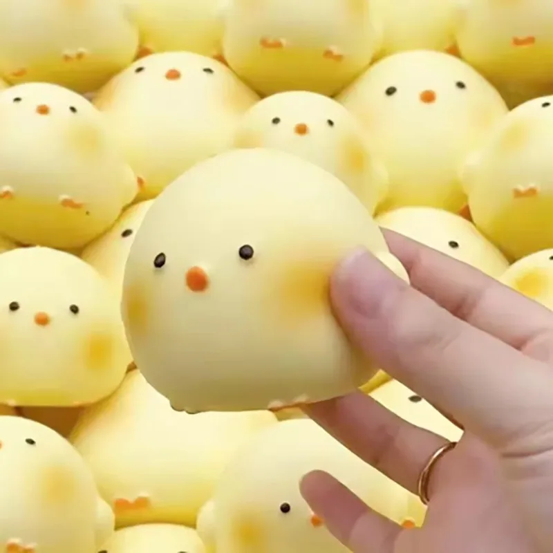 1 Pcs Cute Powder Blusher Chicken Milk Bag Slow Rebound Pinching Wet Soft Decompression Toy Cure Venting Toy