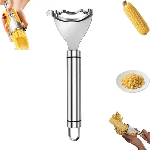 Corn Peeler, Stainless Stee Corn Cob Stripper Tool, Corn Thresher from the Cob, Removes Corn Kernels From Corn Cobs In Seconds,