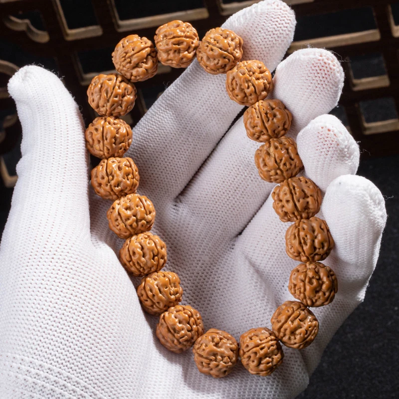 

Authentic Shuwang Popcorn Small Diamond Bodhi Seed Bracelet, Natural Walnut Seeds, Buddhist Beads for Men, Single Strand