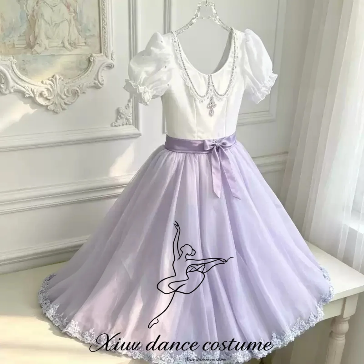 White Graduation Ball Variations Purple Ballet Performance Costume Customization