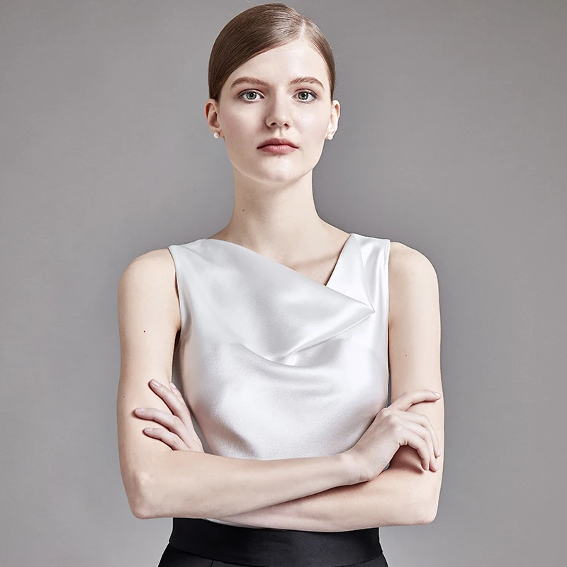 

Топ MOMANCE из ацетатного атласа: универсальный, асимметричный, приталенный, для ношения как нижнее белье, так и верхняя одежда, с воротником, для повседневной носки