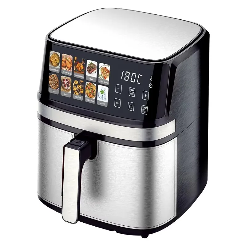 Newly designed AI intelligent 8L electric healthy air fryer digital display temperature control fast smart air fryer