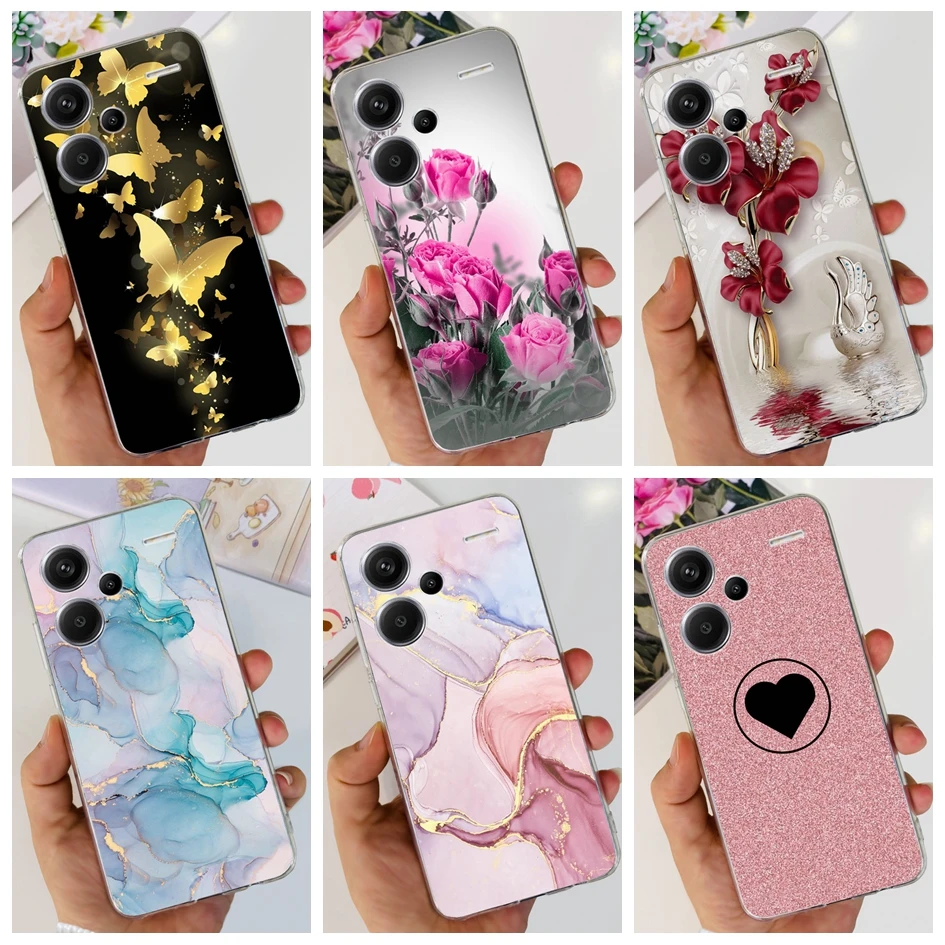 For Xiaomi Redmi Note 13 5G Case Luxury Marble Transparent Phone Cover For Redmi Note 13 Pro Plus Funda on Note 13 Pro 5G Bumper