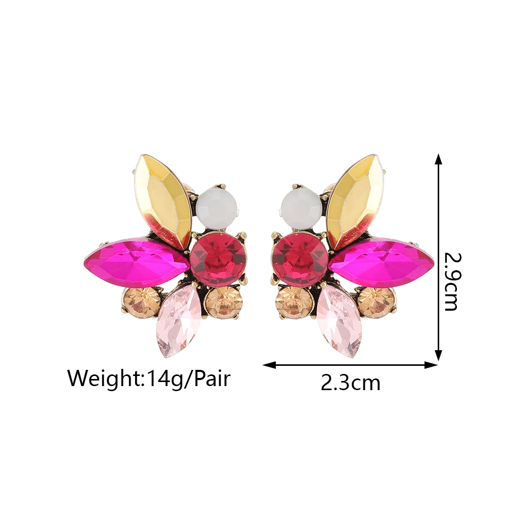 Korean Style Small Stud Earrings For Women Luxury Vintage Piercing Earing Ladies Fashion Statement Jewelry Aesthetic Accessories