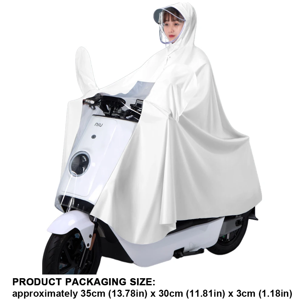 Scooter Motorcycle Raincoat with Mirror Slots Single Person Raincoat Waterproof Scooter Rainwear Cover for Outdoor Riding