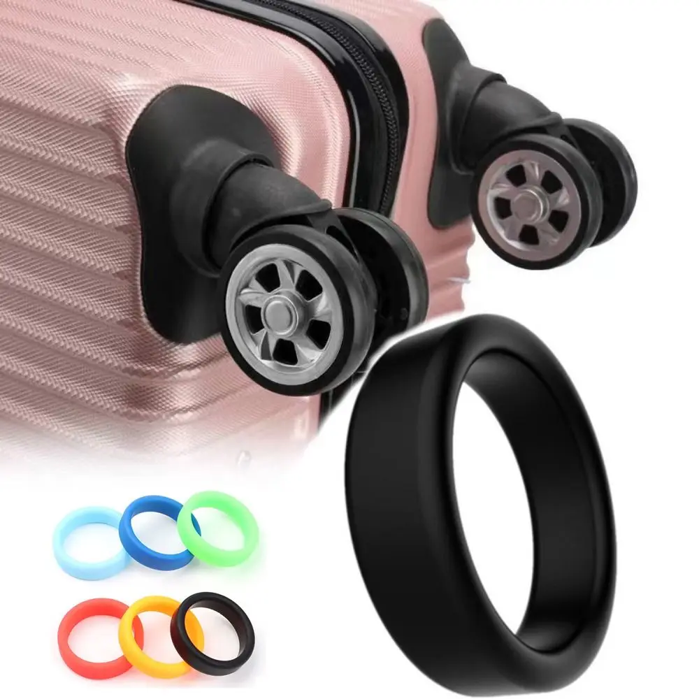 2Pcs Durable Thick Flat Rubber Ring Diameter 35 mm Flexible Luggage Wheel Ring Stretchable Silicone Wheel Hoops Luggage Wheel