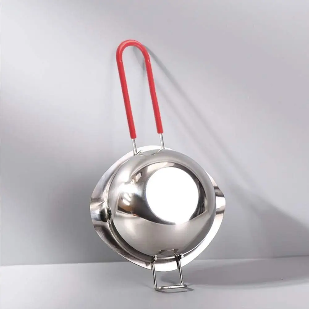 وعاء صهر عالمي من الفولاذ المقاوم للصدأ 400 مل، مقبض مقاوم للحرارة، وعاء صهر مقاوم للماء، سعة كبيرة، قاعدة مسطحة