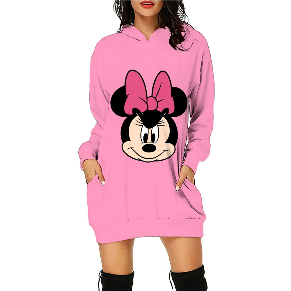 Mickey Mouse Cartoon Anime Women\'s Hoodie Dress Spring and Autumn Edition Women\'s Round Neck Hoodie 2024 New Edition