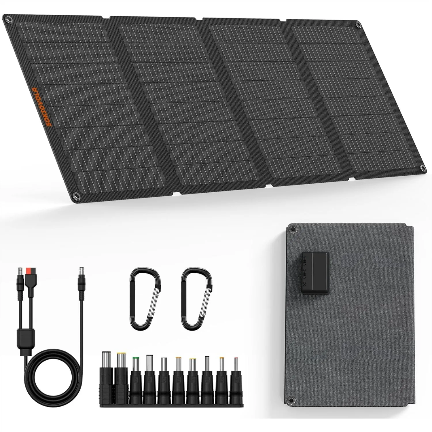 

50W Portable Solar Panel, Foldable Solar Charger with USB-A USB-C DC 18V for Camping RV