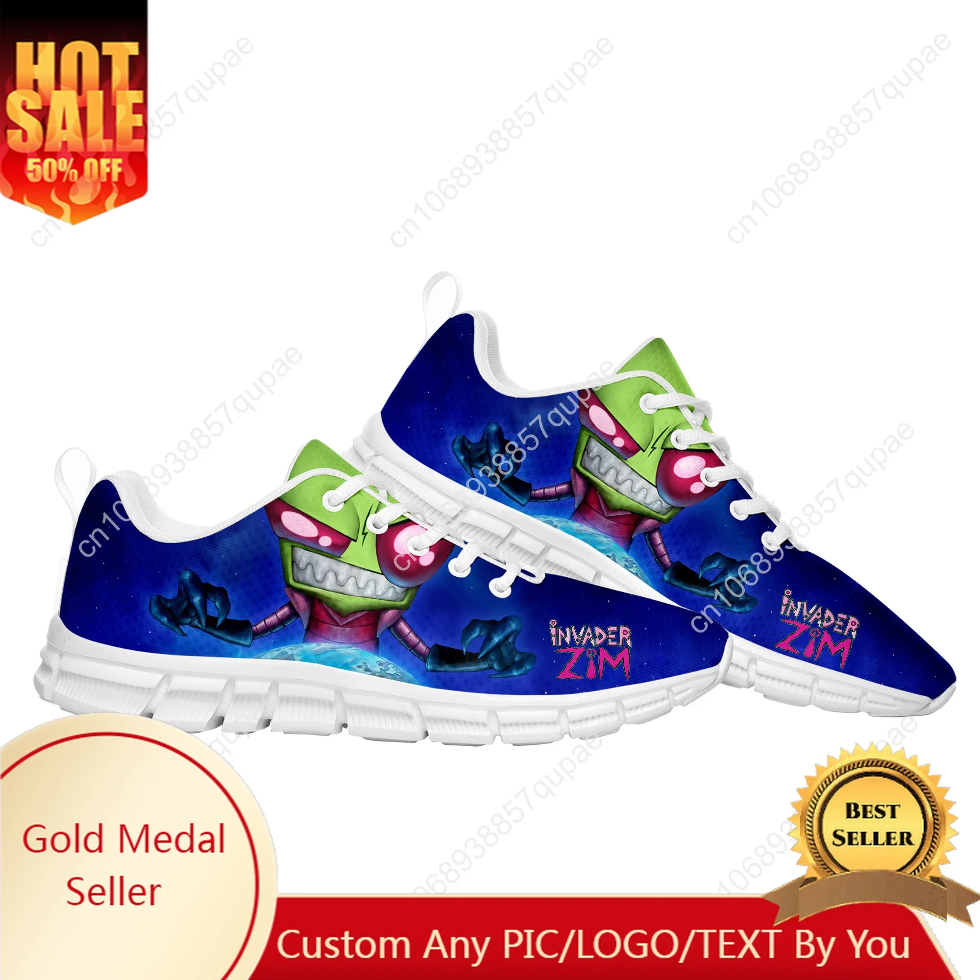 

Zim Invader Cartoon Anime Sports Shoes Mens Womens Teenager Sneakers High Quality Parent Sneaker Couple Custom Shoes