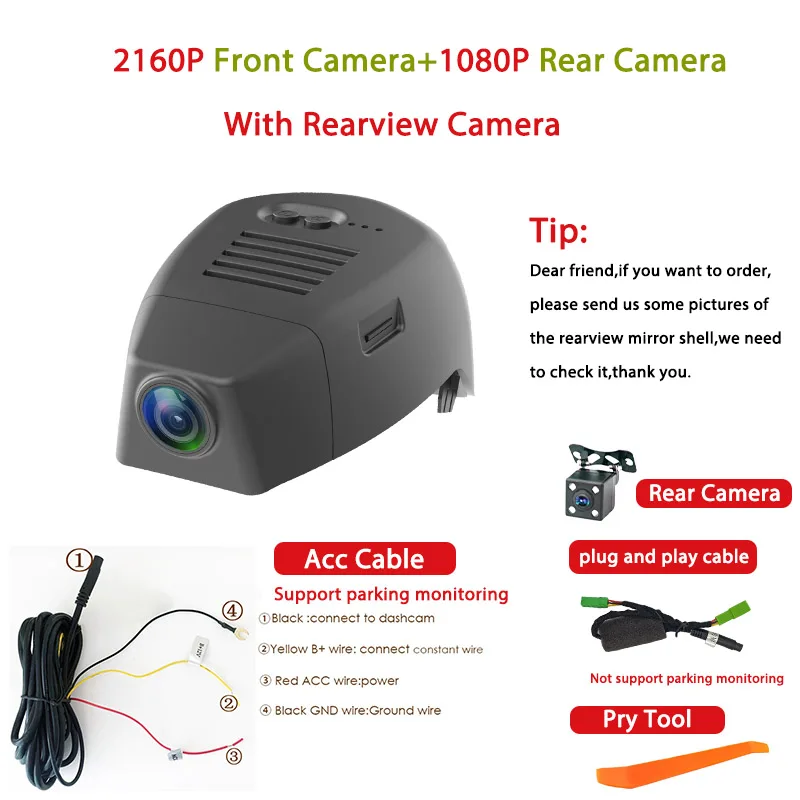 1K 2K 4K Wifi Auto DVR Dashcam Rijrecorder Plug & Play voor Volvo V60 T5 T6 2019-2022 voor Volvo S60 T5 T6 T8 2019-2022