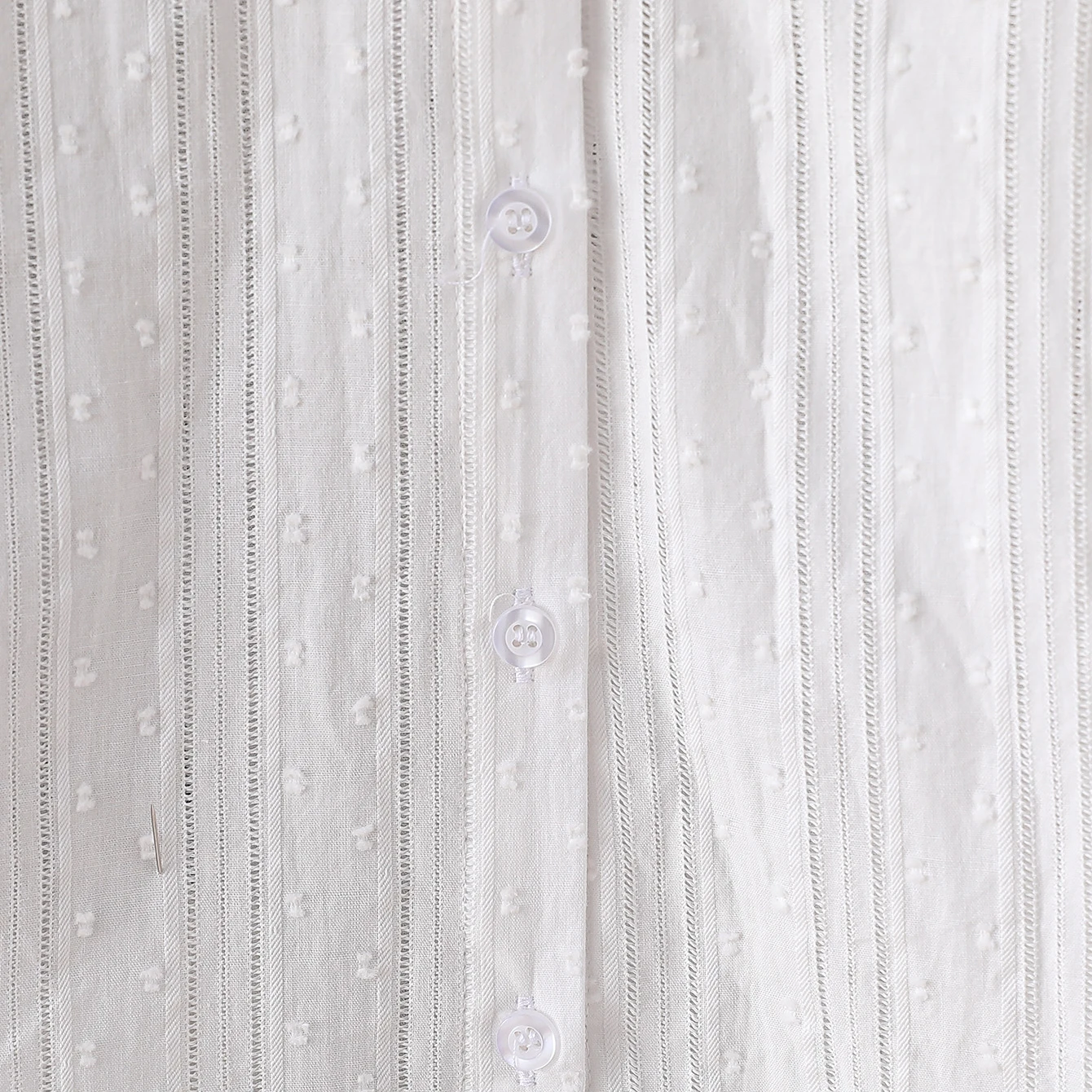 Mädchen-Shirt für 6-12 Jahre, 100% Baumwolle, Langarm, Jacquard-Stickerei, Muschelkragen, Puffärmel, Weiß, Frühling/Herbst Oberteil – Detail 5