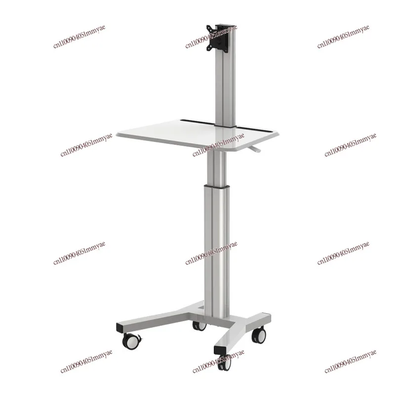 Air Rod Lifting LCD Computer Monitor Mobile Cart Hardware Bracket Aluminum Alloy Material with Casters