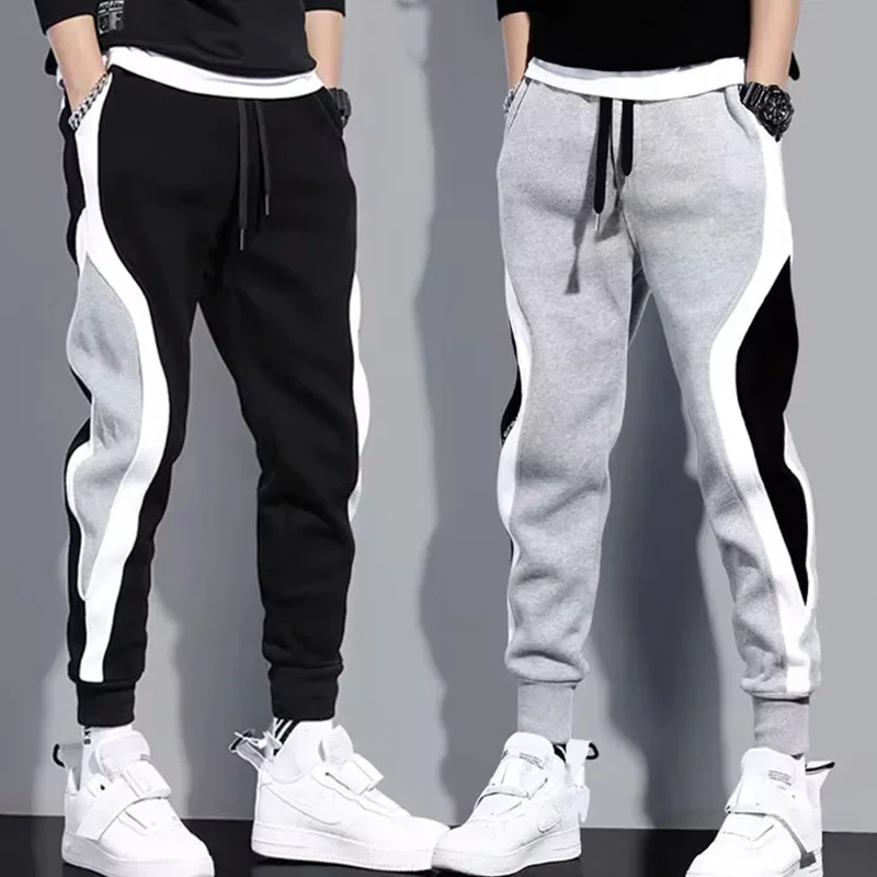 Spring Autumn Men's Sports Breathable Patchwork Loose Fitting Running Training Casual Pants Fashion Outfit