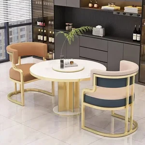 Elegante Hausstühle mit goldenen Beinen, Pflasterschutzwartzimmerstühle Wartestühle 6 Hauptverkaufsstühle mit Pes Dourado - №1