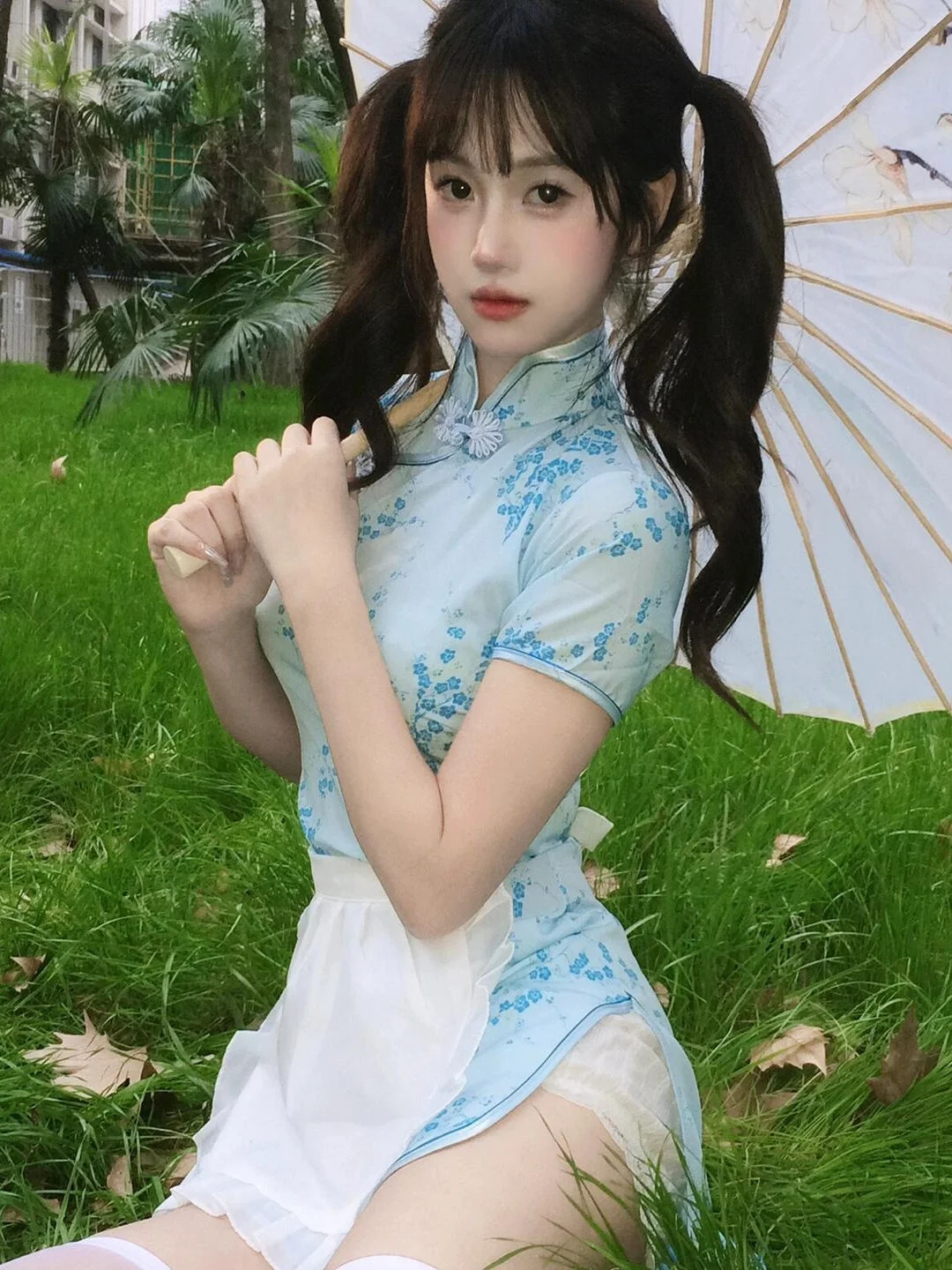 فستان تشيونغسام جديد بالطراز الصيني، زي تنكري للهالوين وعيد الميلاد، زي خادمات بأكمام قصيرة، تشيونغسام قصير للارتداء اليومي