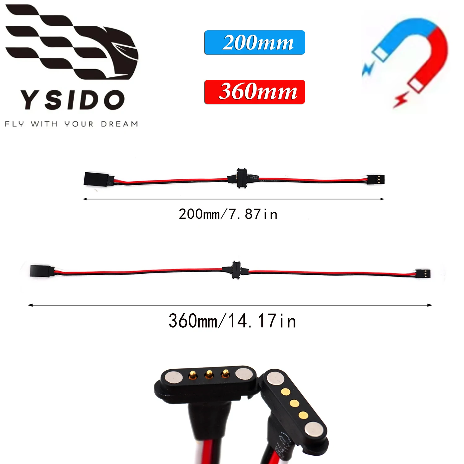 RC Model Parts & Accs 36CM 20CM Lamp Group Magnetic Cord Extension Cord Cable Quick Disassembly And Assembly Of Magnetic Cable
