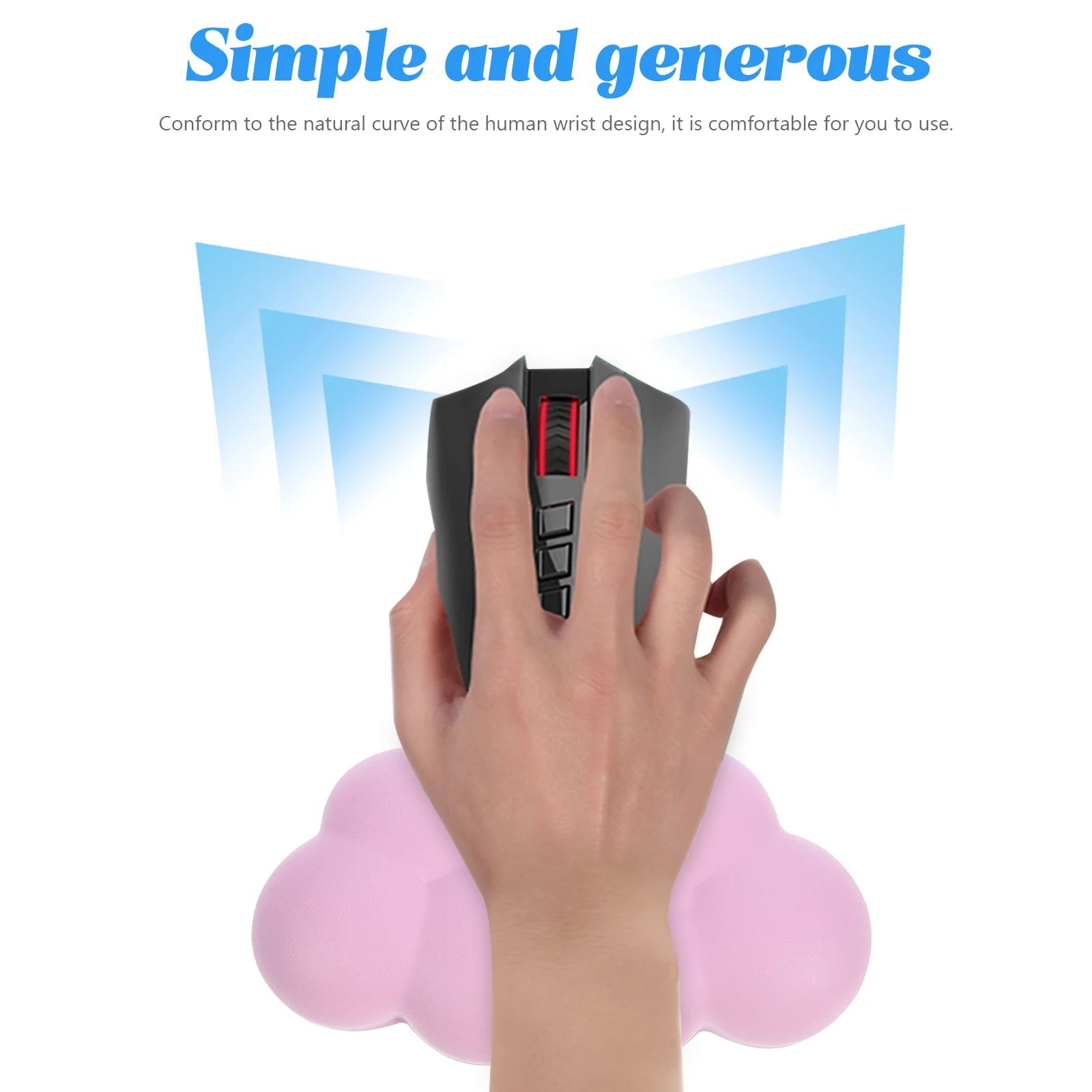 

Memory Foam Mouse Hand Holder Wrist Rest Cute Desk Support Pad Gaming Keyboard Cloud for Office