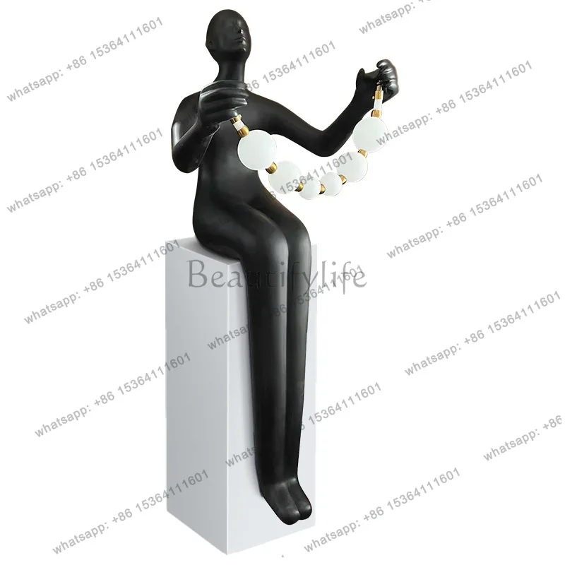 

Figure art sculpture living room decoration floor ornaments home entrance large
