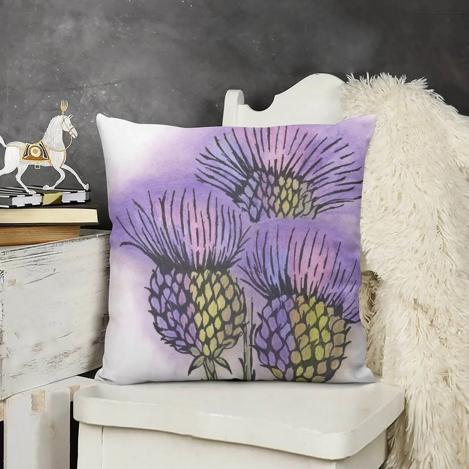 

Thistles 4 Throw Pillow anime girl Christmas Cushion For Home pillow