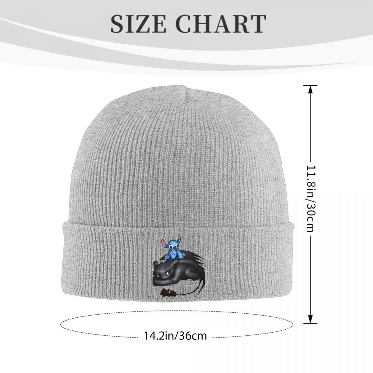 Stitch Sitting On Toothless Funny Bonnet Hats Beanie Hats Custom Knitted Hat Autumn Winter Cool Men Women Kpop Elastic Cap