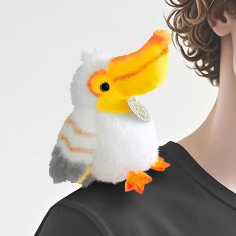 Simulazione pappagallo ciondolo in peluche ciondolo borsa peluche animali uccelli cinturino a scatto cartone animato Kawaii animali a spalla in piedi giocattolo per bambini