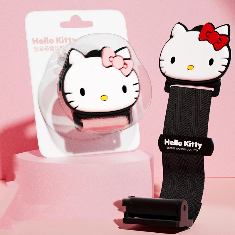 

Sanrio Kawaii Hello Kitty Car Safety Belt Adjustment Holder Anime Cartoon Cute Exquisite Children Safety Belt Shoulder Protector