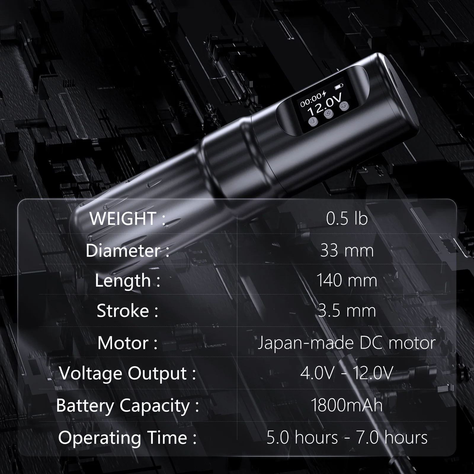 BIGWASP V74 مجموعة ماكينة رسم الوشم التجميلي 1800 مللي أمبير بطارية ماكينة رسم الوشم التجميلي الدوارة مع 10 قطعة/صندوق إبر خرطوشة الوشم لتوريد المبتدئين