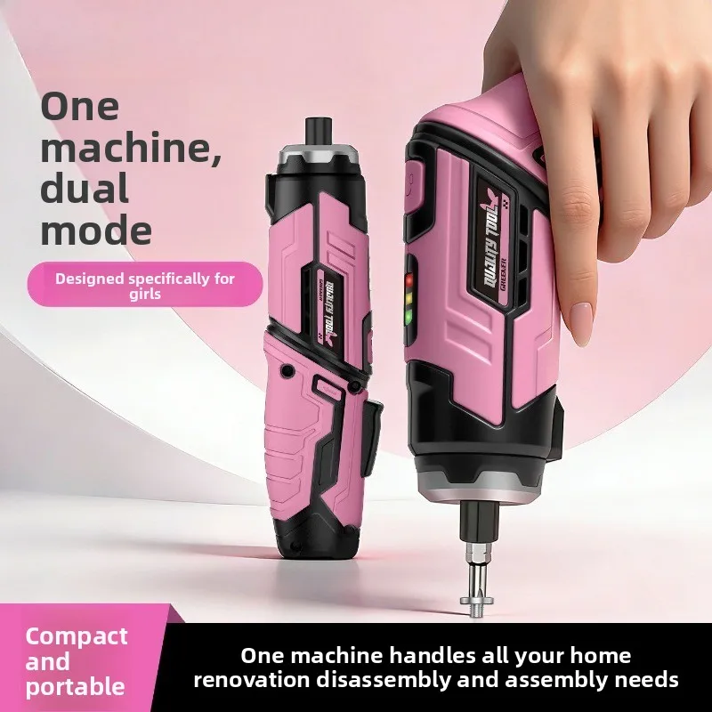 Small electric screwdriver for household use, rechargeable, with triple strong magnetic adsorption that can change its shape