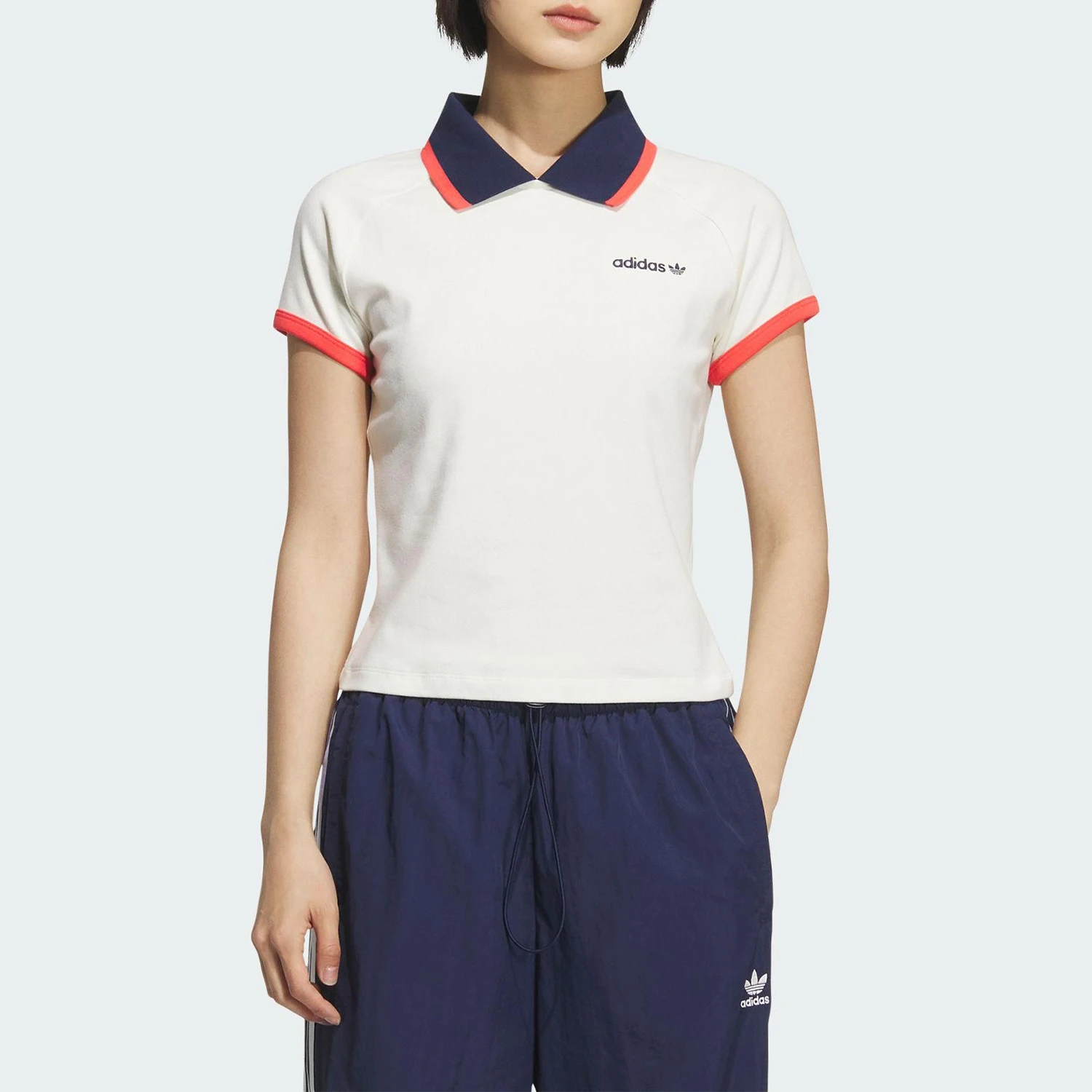 Adidas Originals Trefoil Womens Slim Fit Wearable Patchwork Polo Shirt KF9611