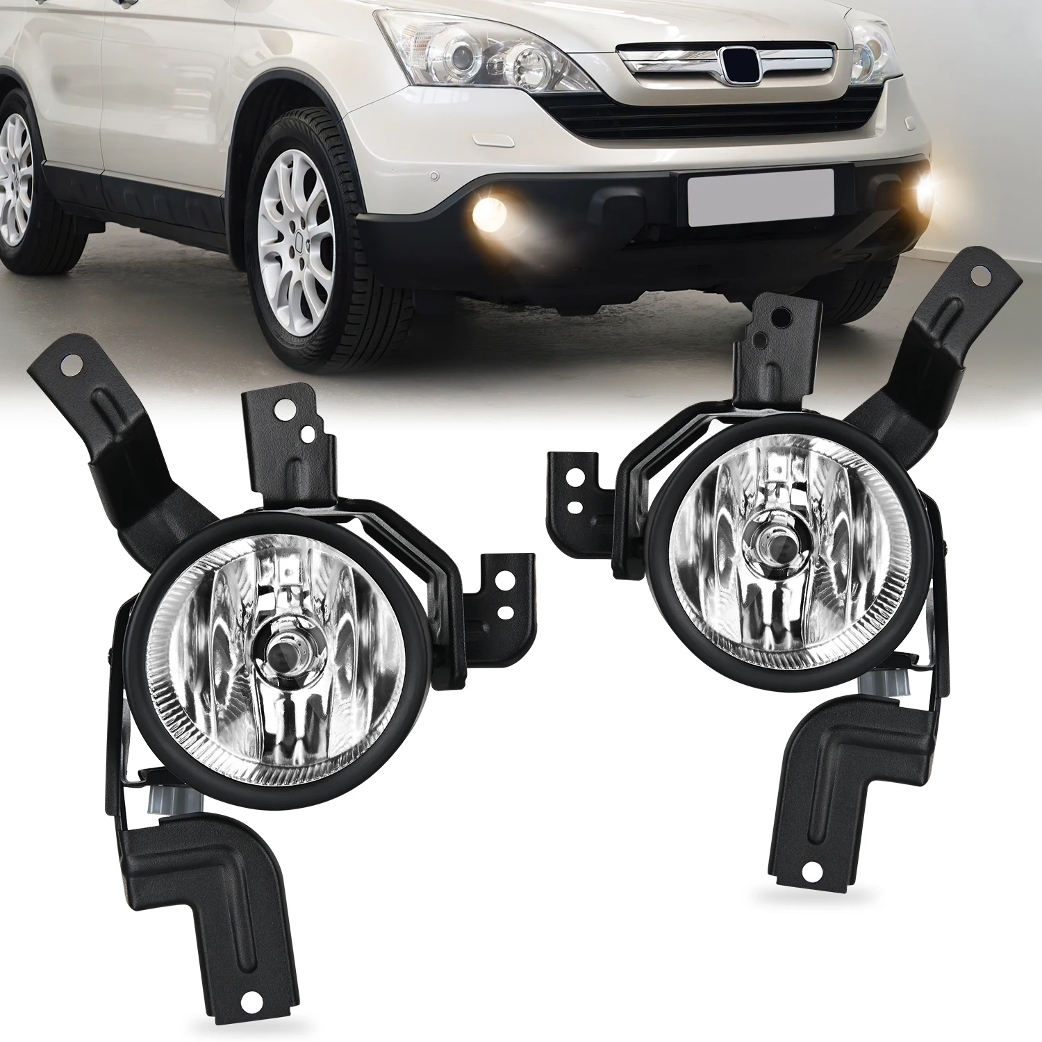 

Nilight Fog Lights Assembly Compatible with 2007 2008 2009 Honda CRV EX EX-L LX Light Replacement Clear Lens Driver and Passenger Side