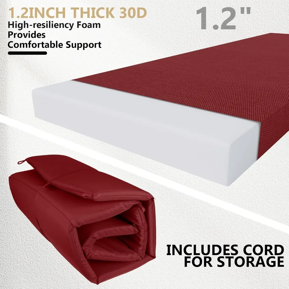 وسائد استرخاء قابلة للطي في الهواء الطلق مع مسند للرأس، وسائد بديلة مقاومة للطقس والبهتان لكراسي الفناء