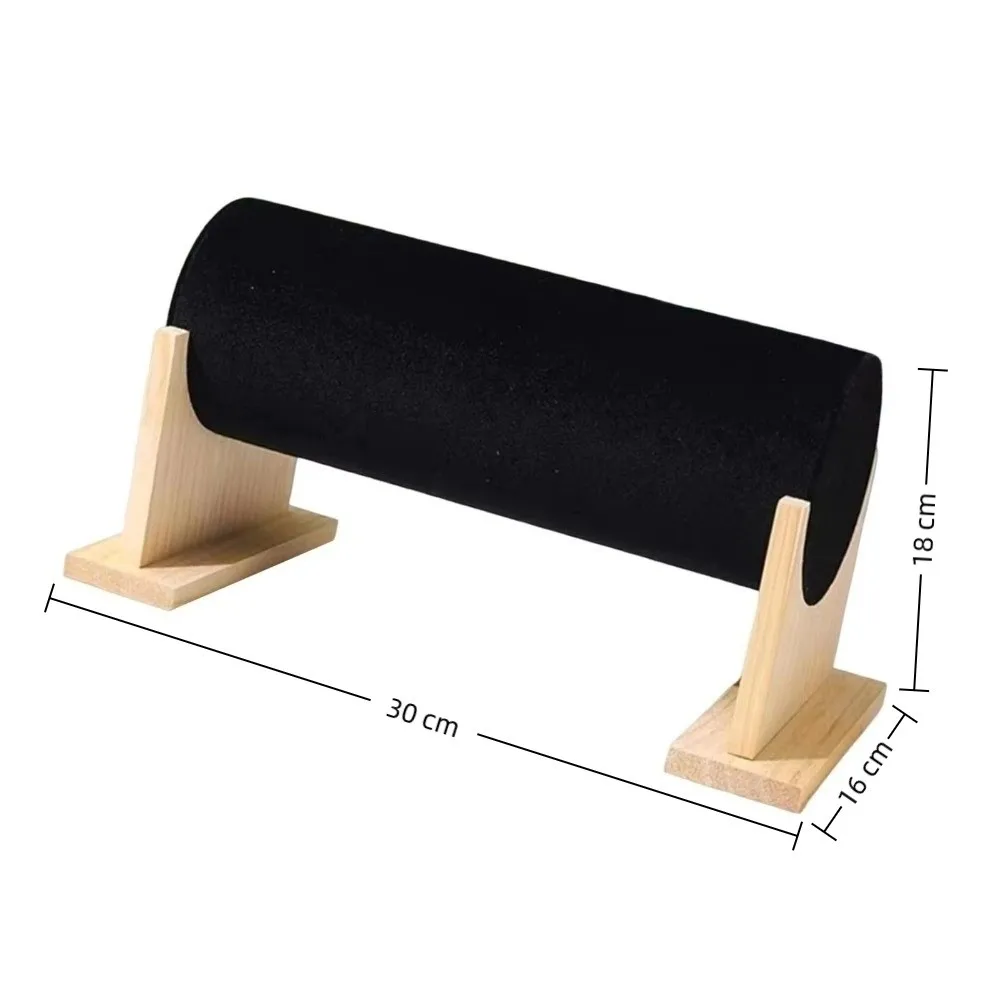 Tempat Penyimpanan Perhiasan Kayu Asli Desain Dapat Dilepas Tempat Pajangan Ikat Rambut Multi-Fungsi Permukaan Beludru Hemat Ruang