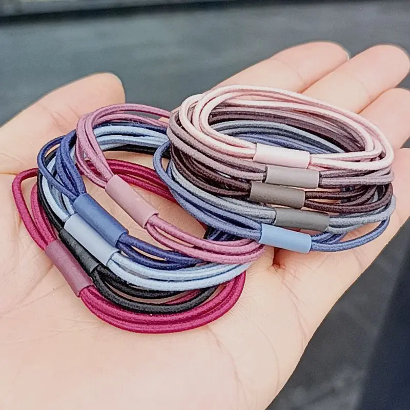 10PCS New Women Girls Candy Colors Nylon Basic Scrunchie Hair Tie Ponytail Hold Hair Rubber Bands Fashion Hair Accessories