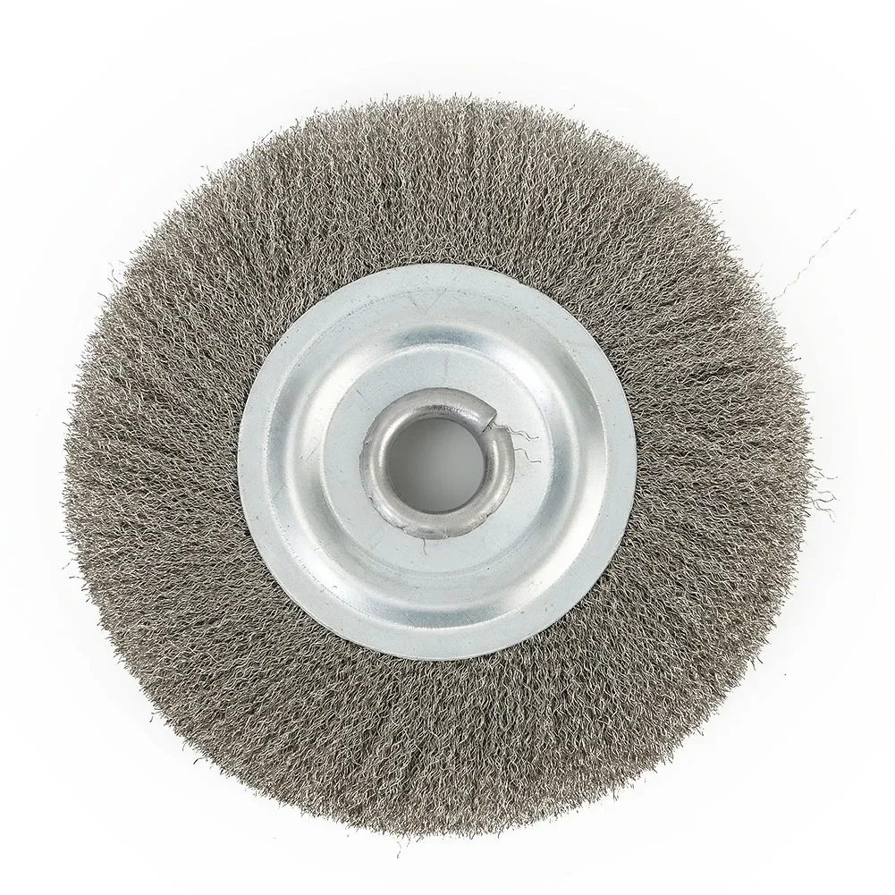 5inch Parallel Stainless Steel Wire Wheel Crimped Stainless Steel Wire Wheel Brush Bench Grinder Abrasive 16mm Hole Power Tools