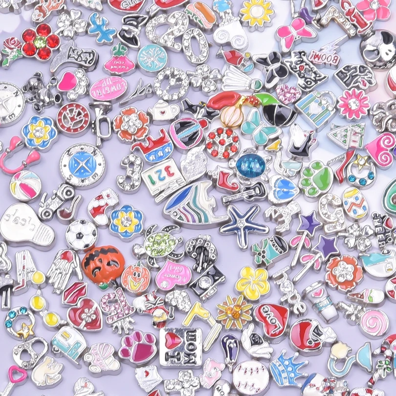 60pcs Mixed Floating Charms for DIY Memory Lockets